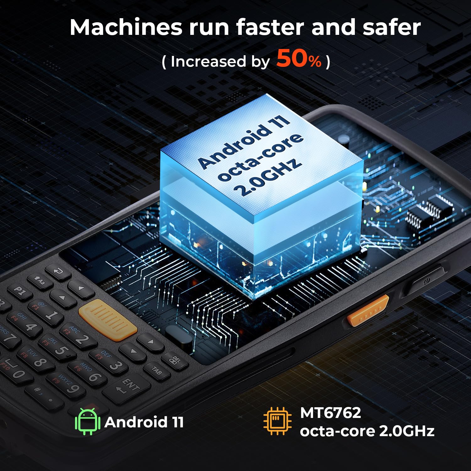 MUNBYN 099 [Android 11+1D 2D Scanner] Android-Barcode-Scanner 2025 New, PDA Handheld Computer,Equip with Zebra Scanner SE4710, Store Inventory Scanner, QR UPC, Rugged 4G, Data Collector for Warehouse