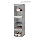 Whitmor 5 Section Closet Organizer - Hanging Shelves with Sturdy Metal Frame