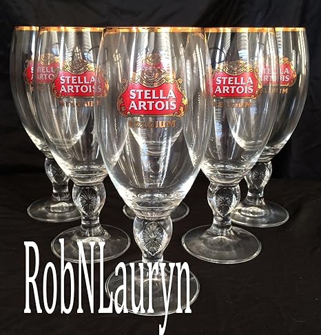 Amazon Com Stella Artois Bar Grade 40cl Gold Rim Chalice Glasses 8 Beer Glasses Amazon Com Stella Artois Bar Grade 40cl Gold Rim Chalice Glasses 8 Beer Glasses
