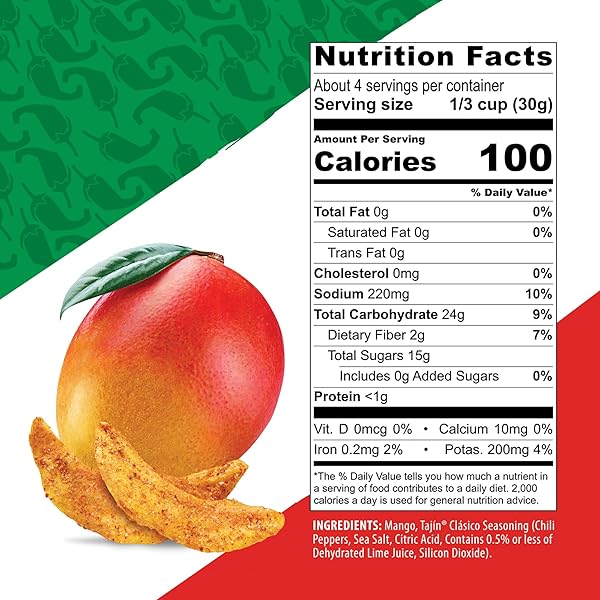 NUTRISSIMO DRIED MANGO WITH TAJIN, GLUTEN-FREE DRIED FRUIT SNACKS, 4OZ (PACK OF 1)