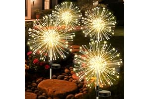 Soarling Solar Fireworks Lights Outdoor Waterproof Garden Fairy Light Outside Solar Sparkles Landscape Lights 120 LED Decorative Outdoor for Backyard Patio Pathway Lawn Party Walkway Decor, 4 Pack