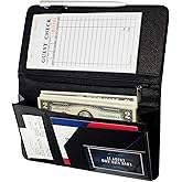 Server Book with Zipper Pocket and Magnetic Closure Server Booklet Waitress Books Serving Book with Money Pocket Waitstaff Organizer Fit Server Apron Waiter Book Wallet High Volume Pocket