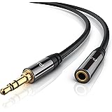 Primewire - 1m Premium audio cable / jack - extension cable for AUX inputs | solid metal plug | 3.5mm plug to 3.5mm socket | for Headphones, iPods, iPhones, iPads, Home / Car Stereos and many more