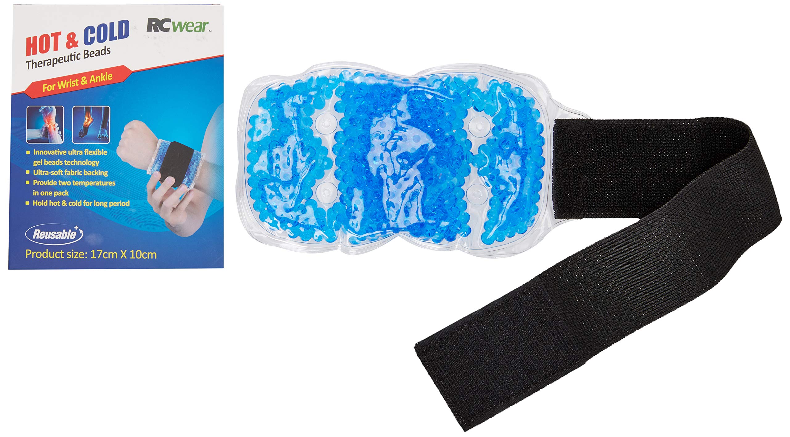 Wrist Ankle Knee Gel Pack – Reusable Heat and Ice Packs for Injuries and Pain Relief - Gel Bead Hot and Cold Compression Pad – Freezer and Microwave Safe