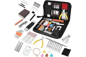 TIMDAM 79Pcs Guitar Maintenance Kit - Complete Setup & Repair Tools for Guitar, Ukulele, Bass, Mandolin, Banjo - Ideal Gifts for Musicians