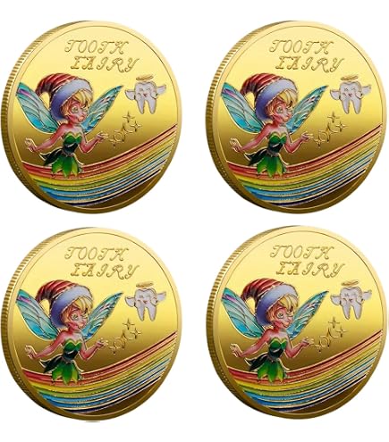 Moneda Conmemorativa Del Hada De Los Dientes | Metal, 4 Cm, A Prueba De Óxido – Recuerdo Para Niños Con Bolsa Incluida