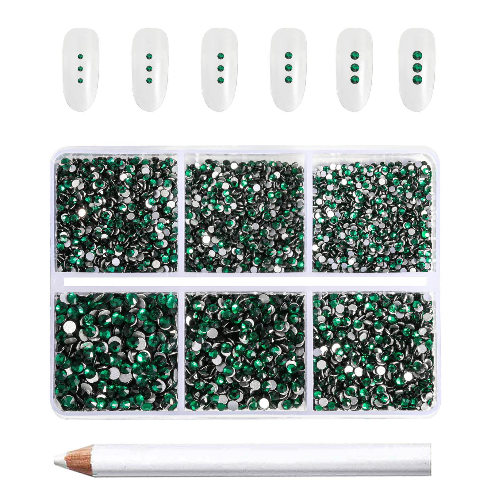 Beadsland 7200pcs Flatback Rhinestones,Green