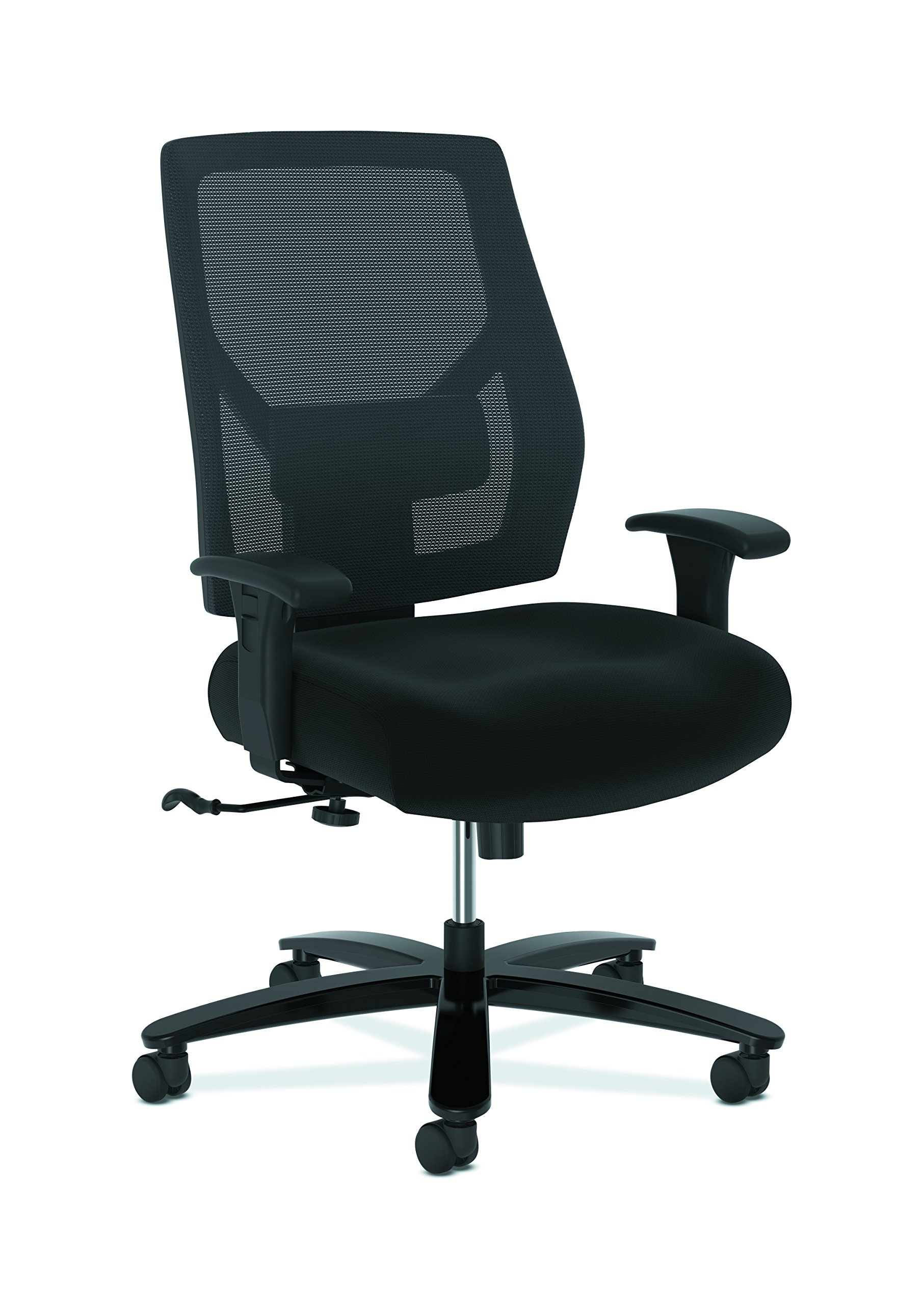The HON Company BSXVL585ES10T HON Crio High Big and Tall Fabric Mesh Back Computer Chair for Office Desk, Black (HVL581), Swivel/Tilt