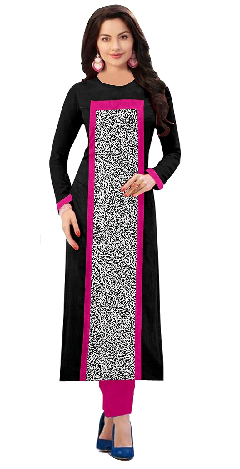 pramukh fashion women's cotton semi-stitched kurti(m-54_multicolour_xxl) - pack of 3