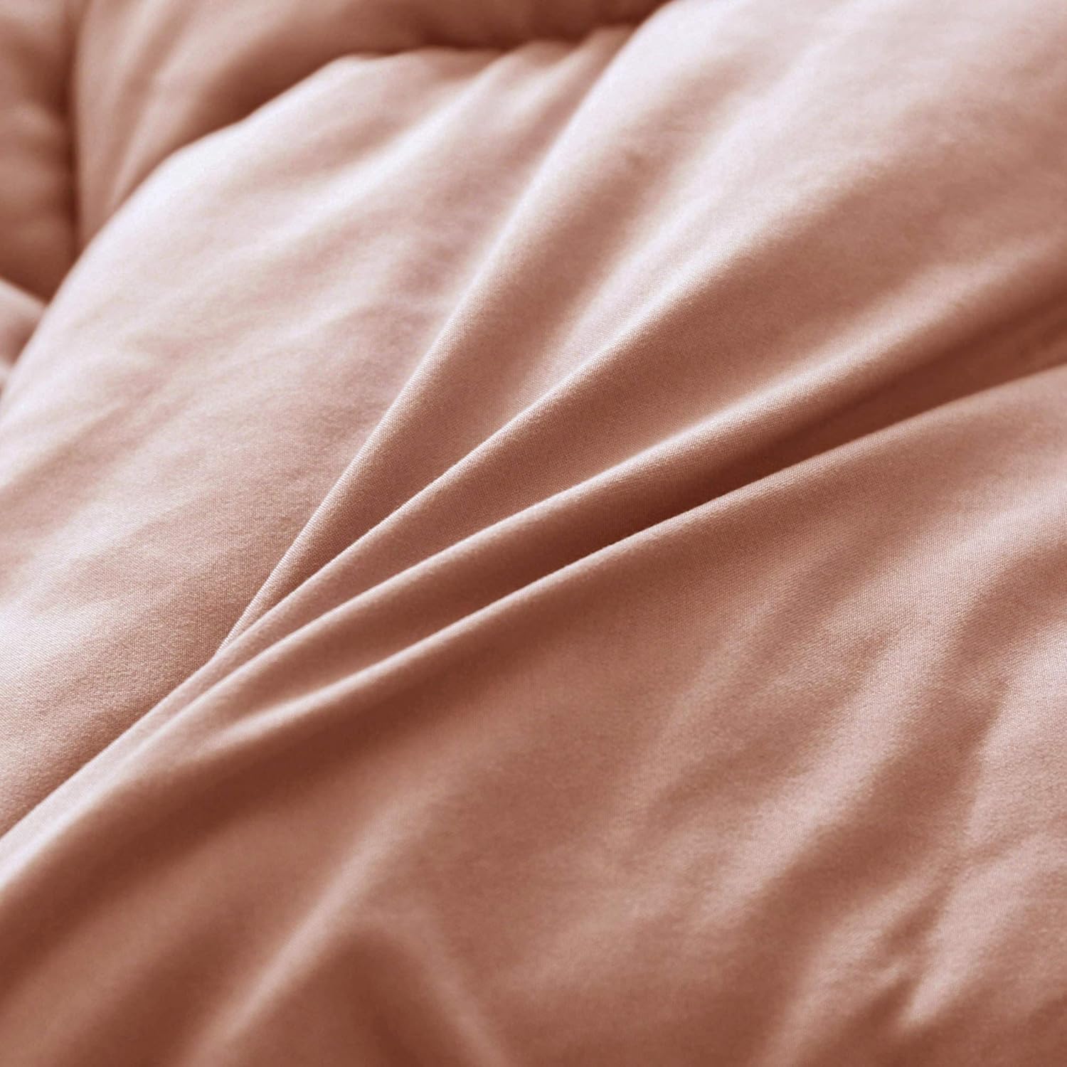 KASENTEX All Season Down Alternative Quilted Comforter Set - Hypoallergenic Duvet Insert - Machine Washable (Rose/Beige, King Set): Home & Kitchen