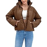 Cityork Women's Winter Quilted Jackets Casual Long Sleeve Puffer Coat Padded Outwear with Pockets