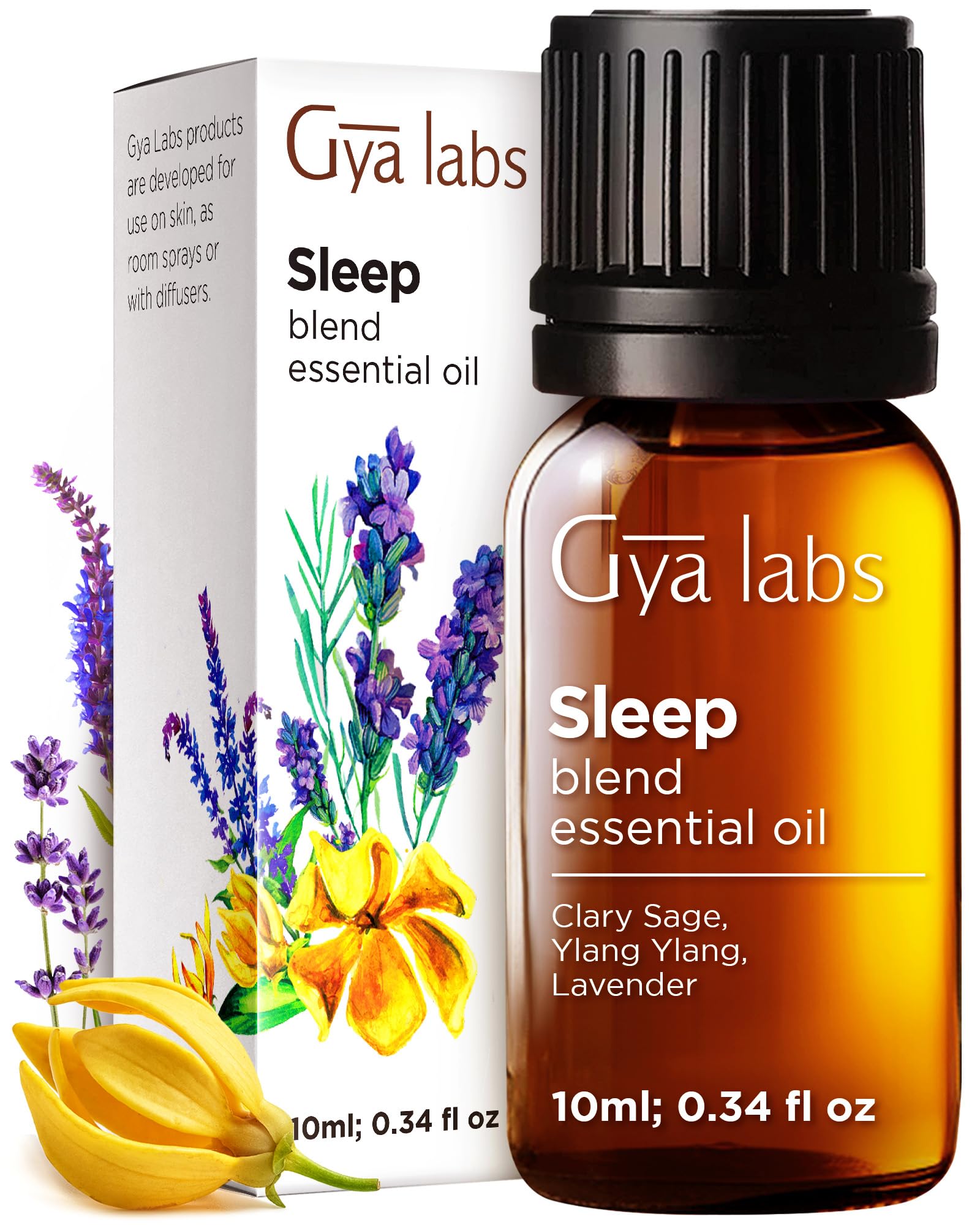 Gya Labs Sleep Essential Oil Blend - 100% Pure Natural Essential Oils for Diffuser - Soothing Oil for Aromatherapy - Essential Oils for Bedtime and Self-Care (10ml)