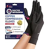 Doctor Developed Open Finger Arthritis Gloves - Compression gloves, Doctor Written Handbook