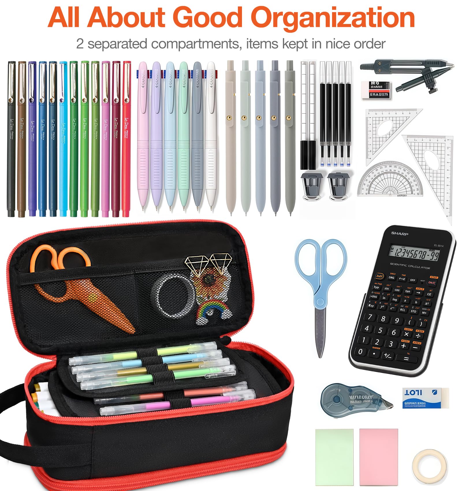 Beaulyn Gamer Pencil Case for Boys - Large Pencil Pouch with Zipper Compartment, Portable Gaming Pen Bag Pencil Box Organizer for School Boy Kids