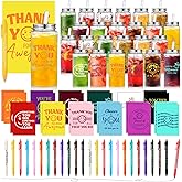 AmazingSpark 72 Pcs Employee Appreciation Gifts 13.5 oz Thank You Cups Bulk with Lids Straws Inspirational Notebooks Motivational Pens for Team Coworker Nurse Staff Teacher Gift (Smile Team)