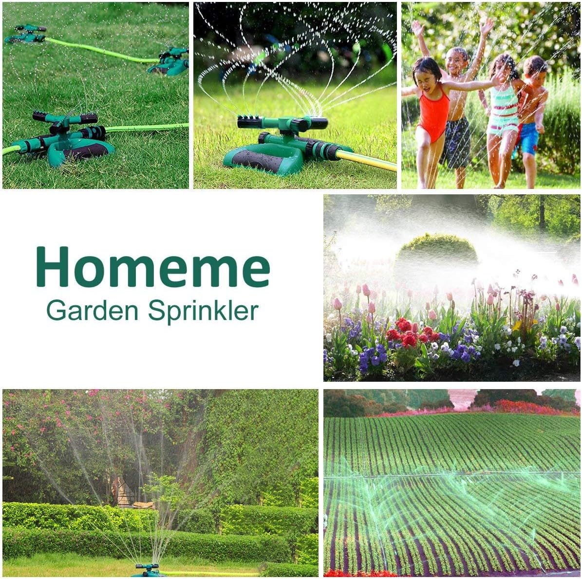 Garden Sprinkler 2020 Update, Automatic 360 Rotating Lawn Sprinkler, Large Area Coverage Water Sprinklers for Lawns and Gardens, Adjustable Rotating Sprinkler for Yard (10.4) : Garden & Outdoor