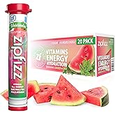 Zipfizz Daily Energy Drink Powder, Watermelon, 20 Pack | 3-in-1 Sustained Energy, Rapid Hydration, and Essential Vitamins | Sugar-Free | Electrolyte Powder | Contains Vitamin B-12 & Antioxidants