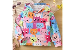 Toddler Girls Hoodie Tops Cute Pattern Comfy Soft Long Sleeve Pullover Spring Fall Sweatshirt