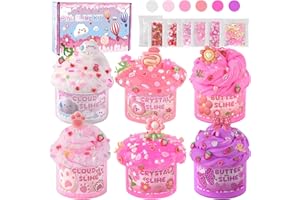 6 Pack Slimes, Pink Slime Kids, Cloud Slime kit for Girls Ages 8-12, Toys for Girl and Boys, for Kids Slime Set Party kit Goo