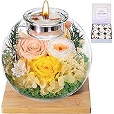 Valentines Day Rose Gifts for Her Mom Women Birthday Flowers for Delivery Preserved Flowers in Glass Dome Forever Eternal Rose Birthday Valentine Gifts for Her Women Daughter Wife Girlfriend Champagne