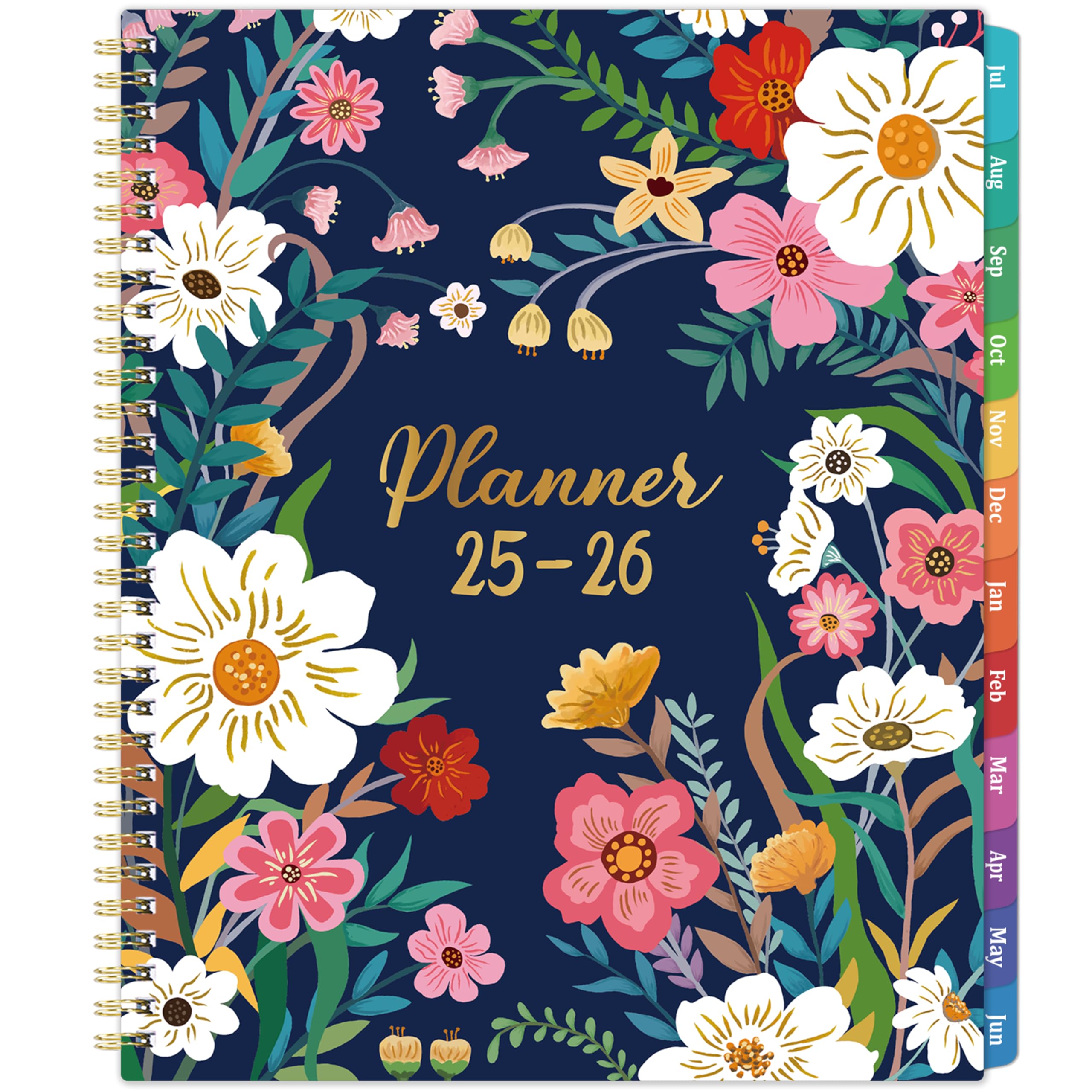 Photo 1 of 2025-2026 Planner - 2025-2026 Weekly and Monthly Planner from July 2025 - June 2026, Academic/Weekly Planners 8.5 x 11, 12 Monthly Calendar with Colorful Tabs, Inner Pocket and Floral Cover