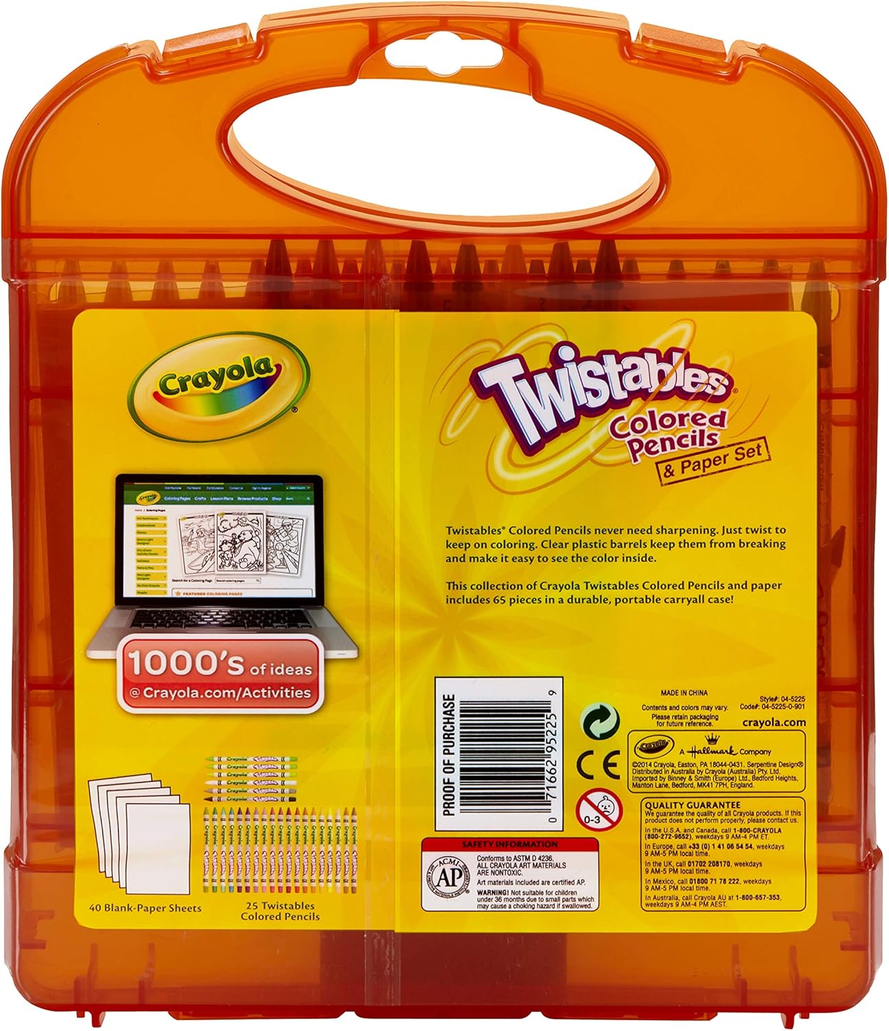 Crayola Twistables Colored Pencils Kit, 25 Twistables Colored Pencils and 40 sheets of paper: Toys & Games