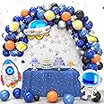 JOYYPOP Outer Space Balloons Garland Kit 118Pcs Party Decorations with UFO Rocket Astronaut Sparkling Star Garland for Themed Birthday Supplies