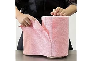 20 Pack Reusable Microfiber Cleaning Cloth Roll - 7.9x7.9 Inch Super Absorbent, Lint-Free & Scratch-Resistant Towels for Home