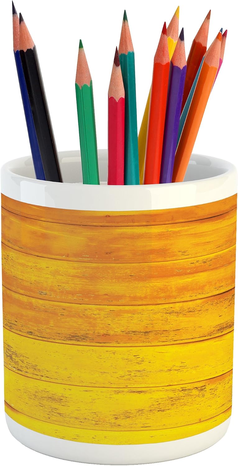 yellow pen holder