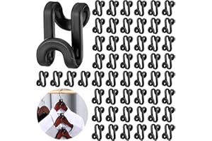 Unittype 100 Pcs Black Plastic Heavy Duty Clothes Hanger Connector Hooks, Space Saving, Cascading