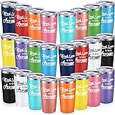 Jinei 24 Pack Thank You for Being Awesome Tumbler Bulk Employee Appreciation Gifts 20oz Insulated Stainless Steel Tumblers with Lid Straw Thank You Gift for Staff Team Coworkers (Assorted Color)