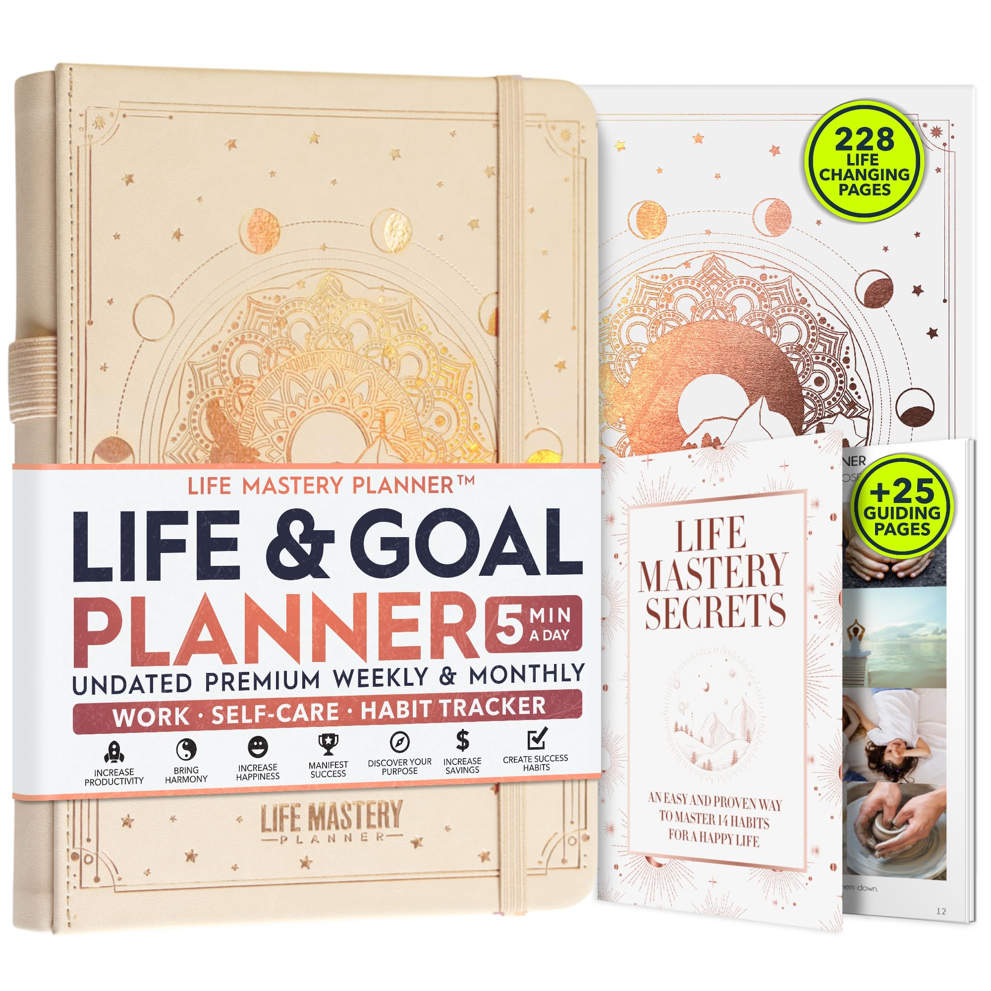 Harmony Goal Planner - A 12 Month Journey to Bring Harmony in Your Life, Increase Productivity, Passion, Success & Happiness - Life Planner, Habit-Tracker, Gratitude Journal & Organizer