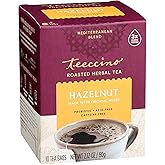Teeccino Hazelnut Roasted Herbal Tea - Caffeine Free, Prebiotic, 3x More Herbs - 10 Tea Bags