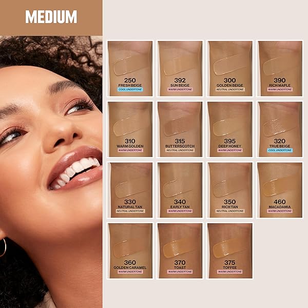 REVLON LIQUID FOUNDATION, COLORSTAY FACE MAKEUP FOR COMBINATION & OILY SKIN, SPF 15, MEDIUM-FULL COVERAGE WITH MATTE FINISH, 375 TOFFEE, 1 FL OZ