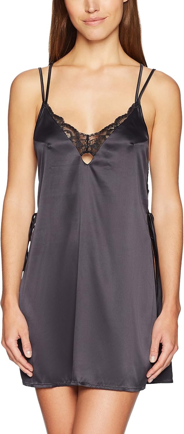  Brand - Mae Women's Satin Chemise With Lace: Clothing