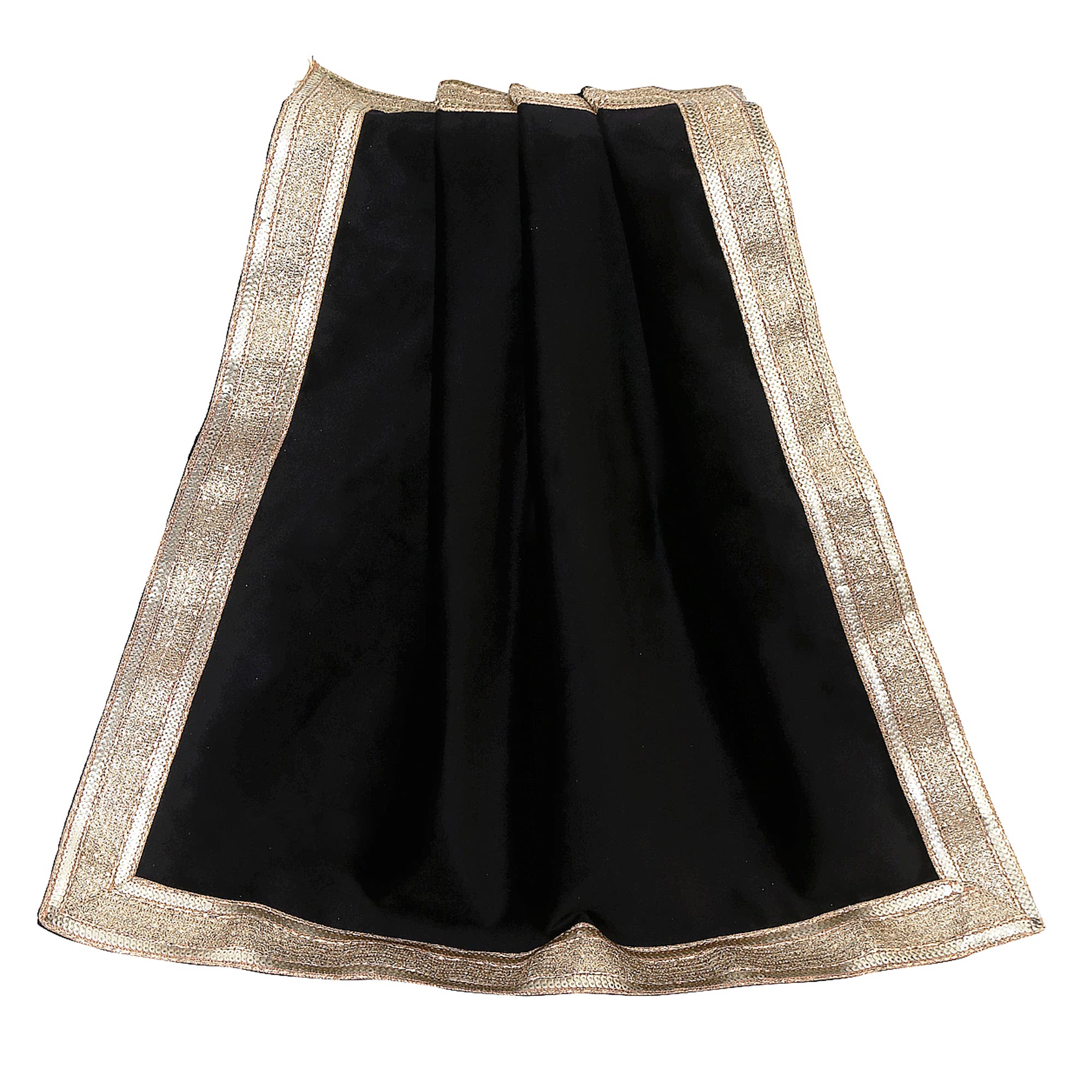 INDIAN CONSIGNERS Black Velvet Cloth with Golden Shinny Border, Aasan, Alter, Altar, Tarot Table Cloth Holy Square Tablecloth — image 1