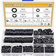 Sutemribor Nylon Flat Washer Assortment Set 600 Pieces, 9 Sizes - M2 M2.5 M3 M4 M5 M6 M8 M10 M12, Black