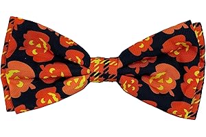 Huxley & Kent Pet Bow Tie for Dogs & Cats - Halloween Adjustable Hook & Loop Collar Accessory - Cute & Comfortable for Holidays & Celebrations - Plaid-O-Lantern, Small