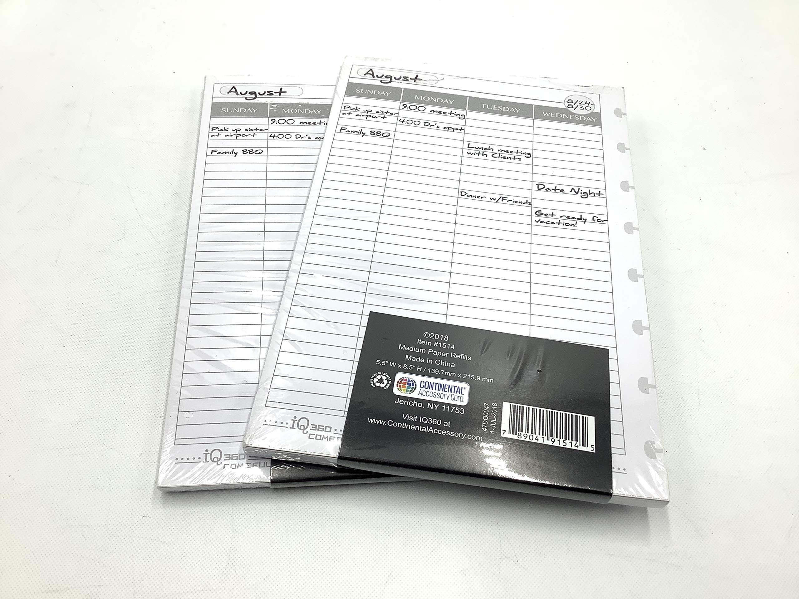 iQ 360 Half Letter Size Weekly Undated Planner (Pack of 2)
