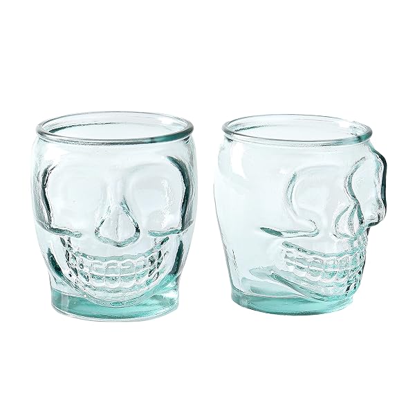 6 PACK – 15 OZ SUGAR SKULL GLASS SUMMERWEEN TUMBLERS – SET OF 6 CREEPY DRINKING CUPS -15 OZ, WITCHY GIFTS, SPOOKY GOTH GIFTS FOR WOMEN, – GOTHIC KITCHEN DECOR, WITCHY BARWARE SKULL JAR