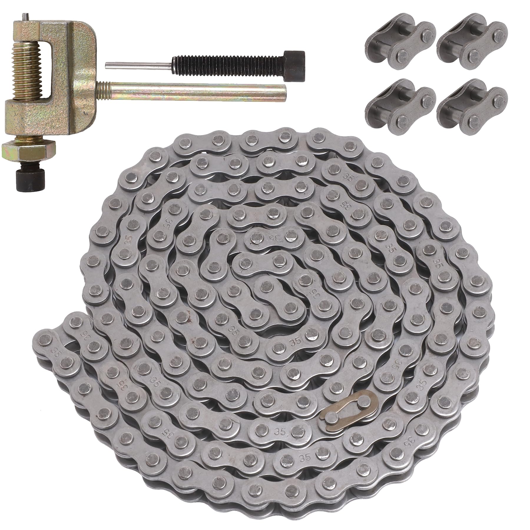 Photo 1 of PLAXNS 35 Roller Chain 140 Link+ Chain Breaker, fit for Coleman CT200U CC100x Baja Doodle Bug Blitz Dirt Bug Racer Motor Sports Predator 212cc Go Kart Cart Motovox Go Kart Mini Bike ?with Master Link?
