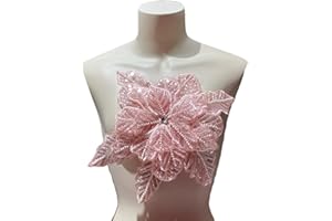 JRYYR Handmade Pink Appliques, Sequin Flower Patches, Sewing Beaded Appliques for Dresses, Wedding Dresses, Bags and Other DIY Decorative Accessories. (Pink-01)