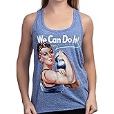 Ann Arbor T-shirt Co. Rosie The Lifter | Cute Workout Exercise Lifting Women Kettlebell Racerback Tank