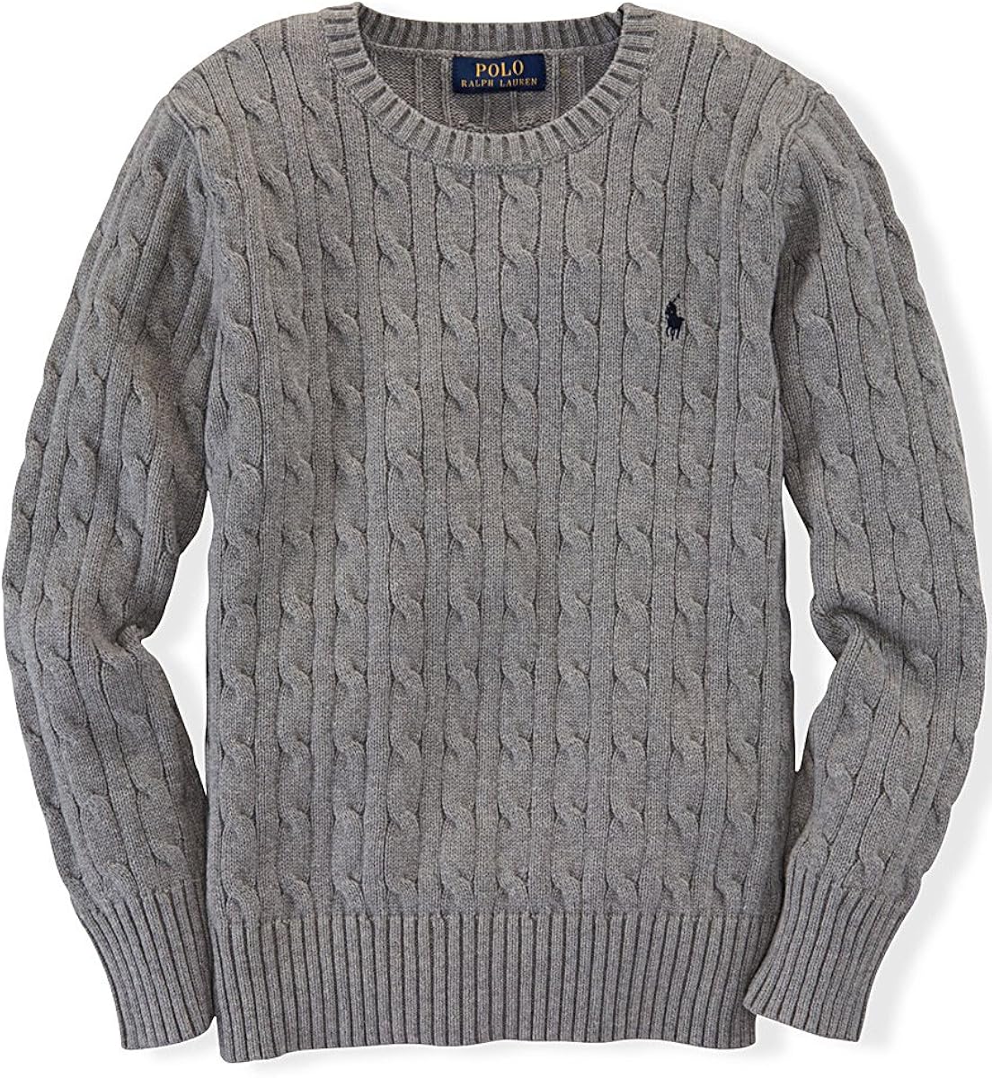 Polo Ralph Lauren ポロ ラルフローレン ケーブルニット セーター メンズ Boys Cable Knit Cotton Sweater 並行輸入品 Usボーイズサイズ 並行輸入品 Fawn Grey Heather Boy S L 日本サイズm セーター 通販 Amazon