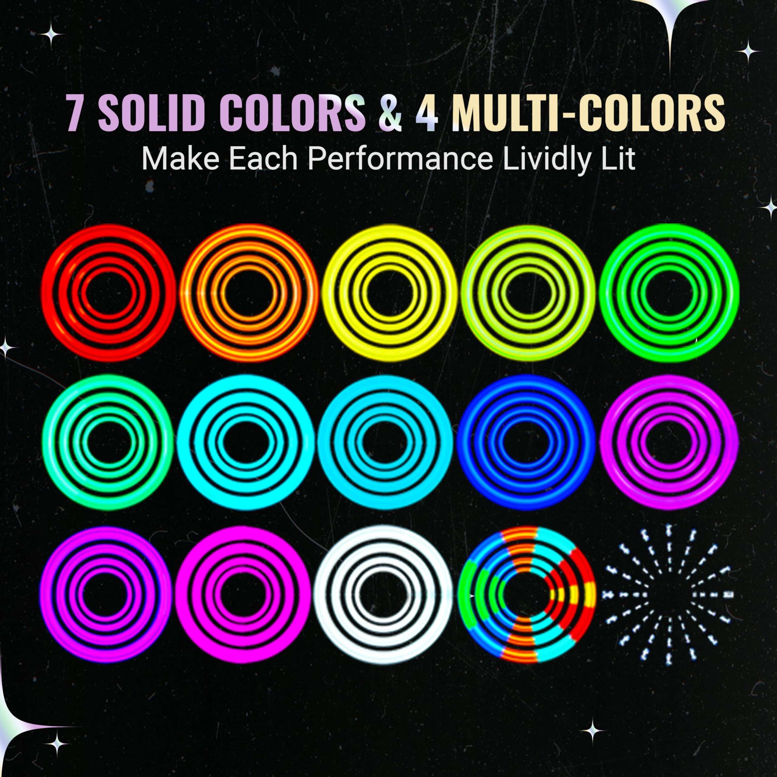 UltraPoi UltraKnob Pro Swivel Handles Set (Pair (2)) - Rechargeable Knob Handles for LED Poi Balls - Over 35 Rainbow Color Modes & Flashing Patterns - Silicone Knob for Poi, Flow Art & Light Spinning