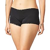 Maidenform Women's Microfiber with Lace Boyshort PantyBlack8/X-Large