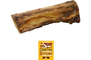 THE COUNTRY BUTCHER 7" Beef Marrow Dog Bones for Aggressive Chewers, Large and Medium Breed Dog Treat, Natural, Tough, Chew Toy, Made in The USA, 3 Count