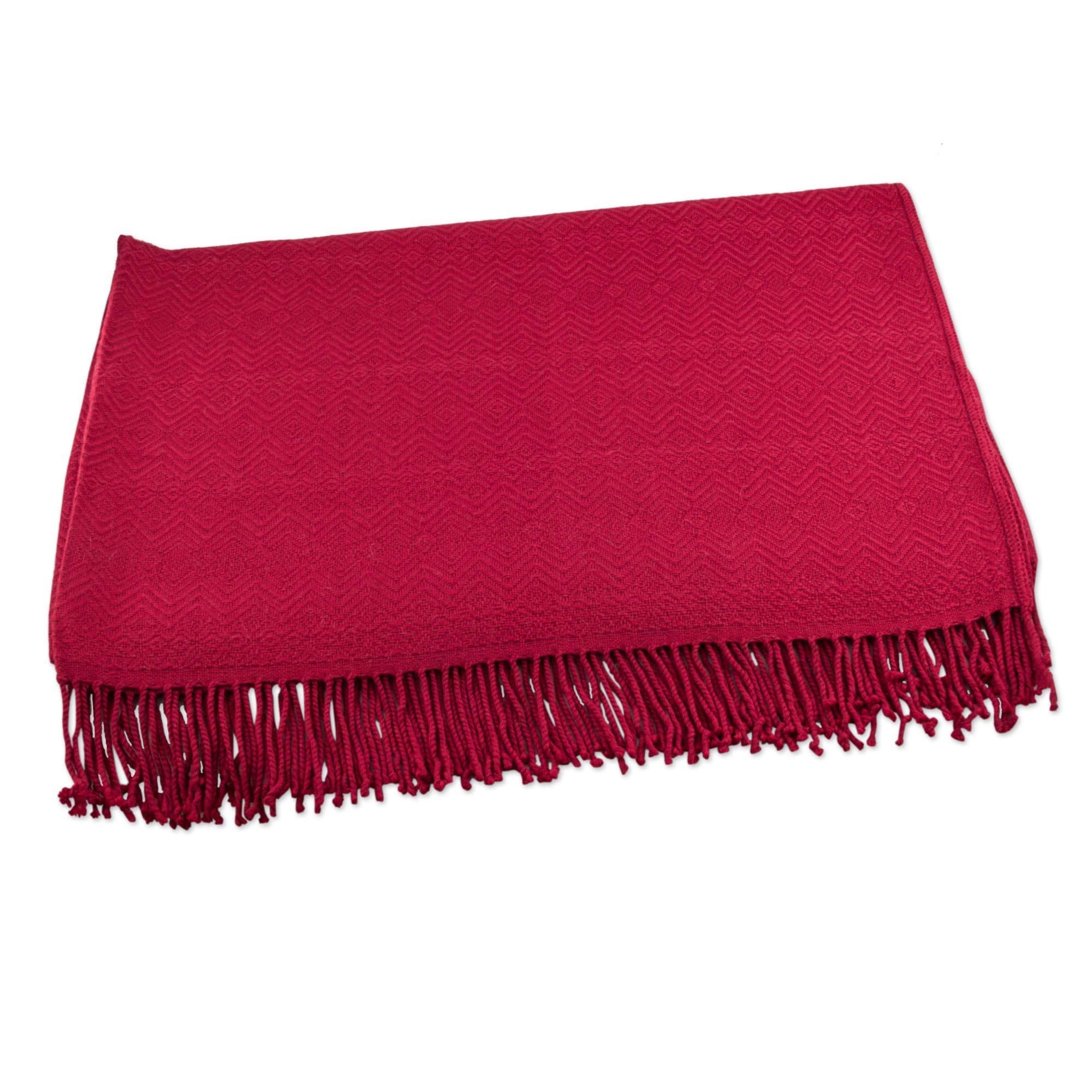 NOVICA Throw Blanket, Red