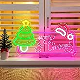 Merry Christmas LED Neon Sign for Home, Bedroom, Party Holiday Art Wall Decor,Christmas Gift for Friends, Family & Holiday Lovers