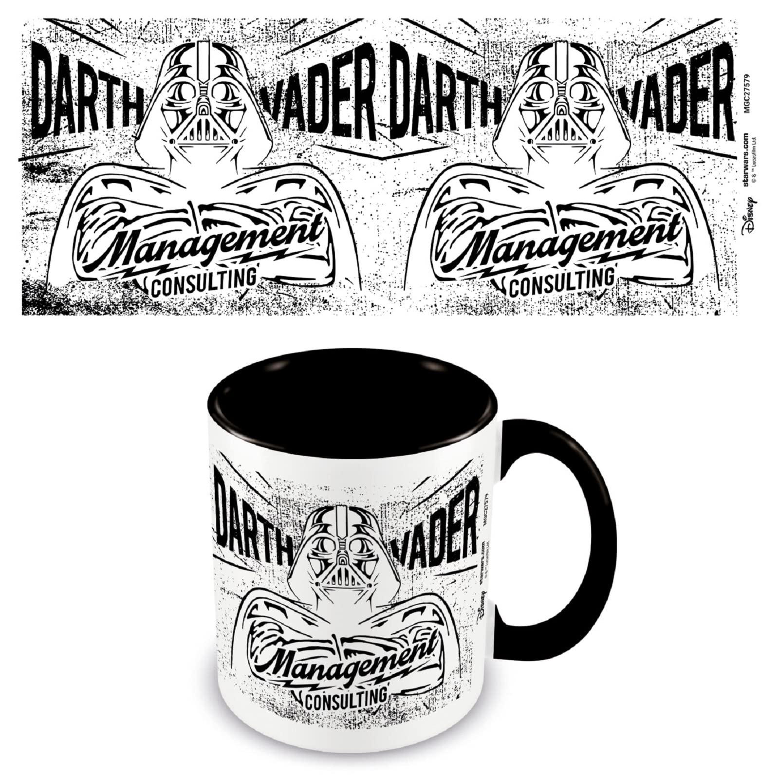 Star Wars Mug (Management Consulting Design) 11oz Coffee Mug & Large Mug Presentation Star Wars Gift Box - Official Star Wars Merchandise, Black